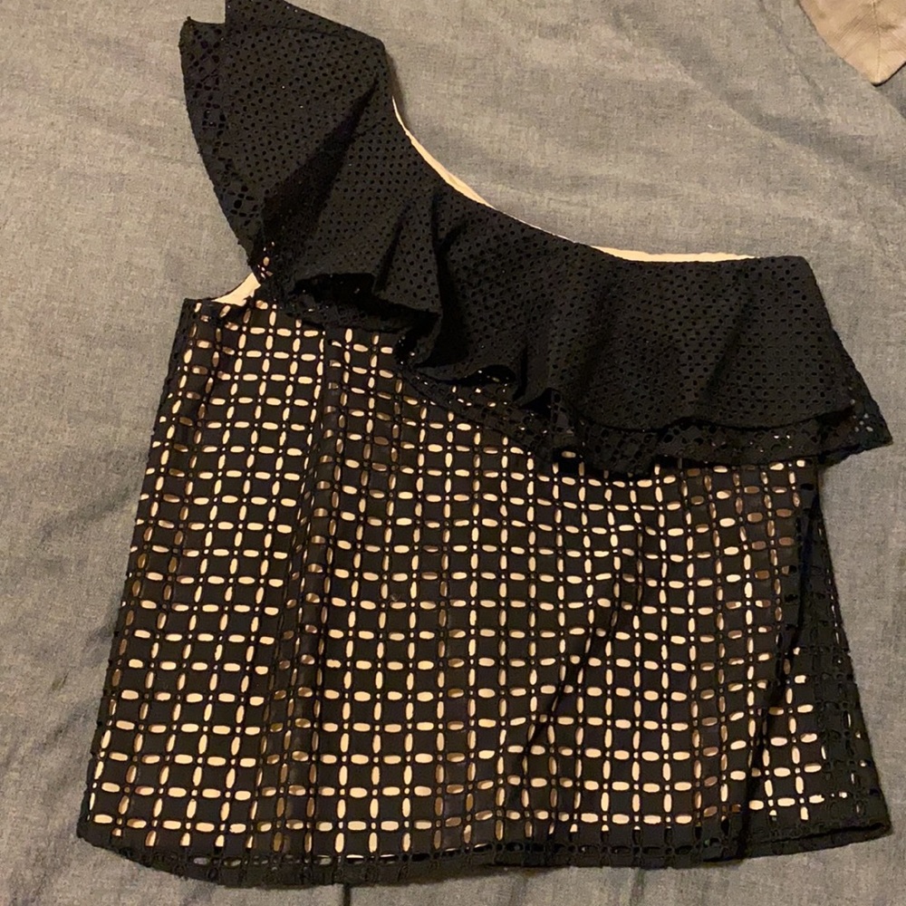JCREW Off Shoulder Eyelet Top